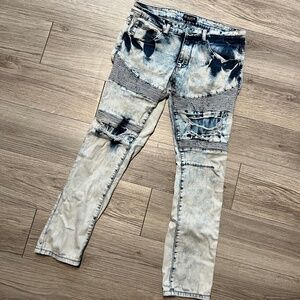 Black premium acid wash denim jeans